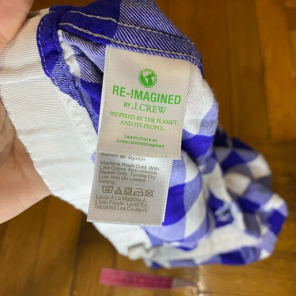 J.CREW Women's Pajama Short Size L Blue, Brushed Twill - Image 5