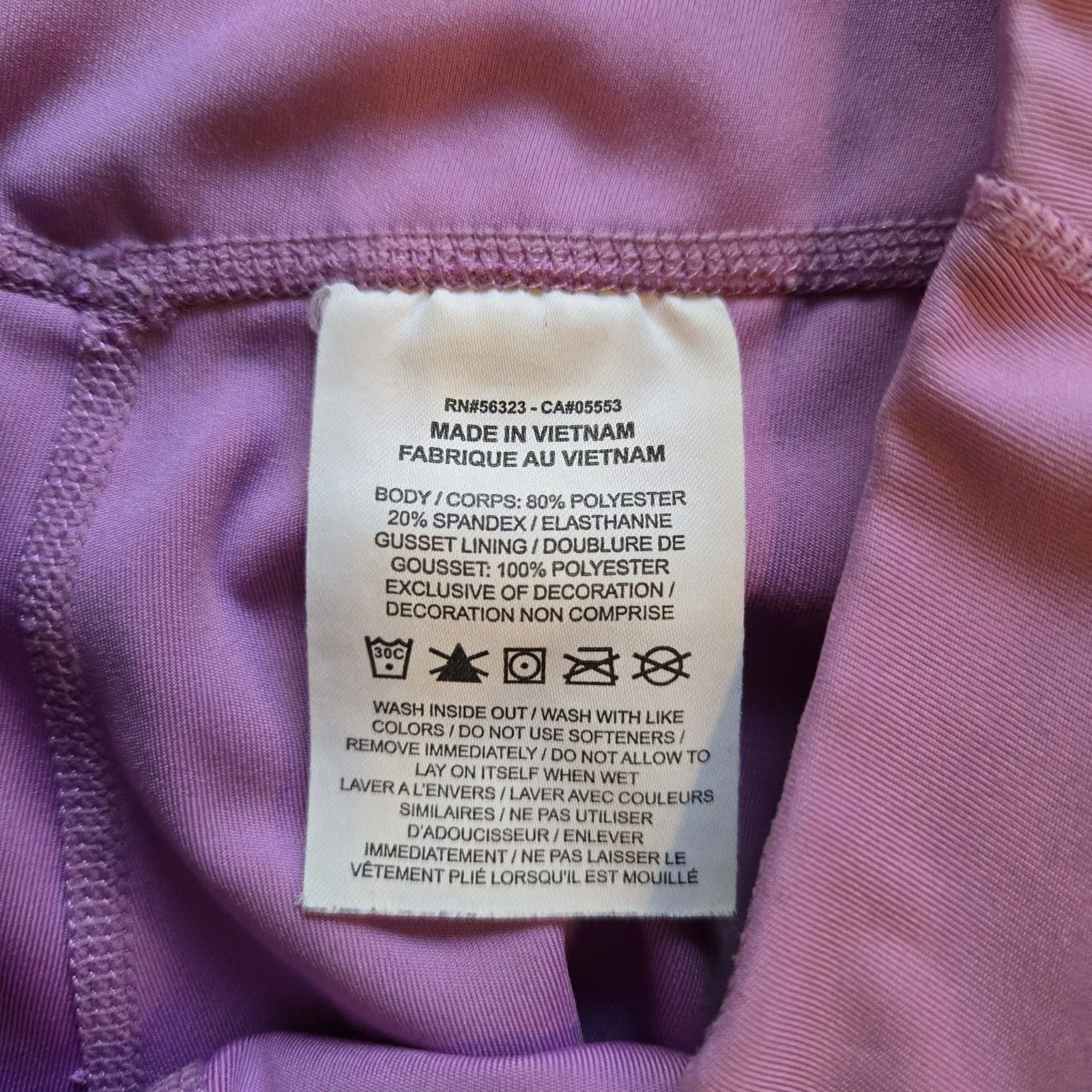 Nike Dri-Fit Leggings Purple Polyester Spandex Athletic Women's Size Large Yoga - Image 7