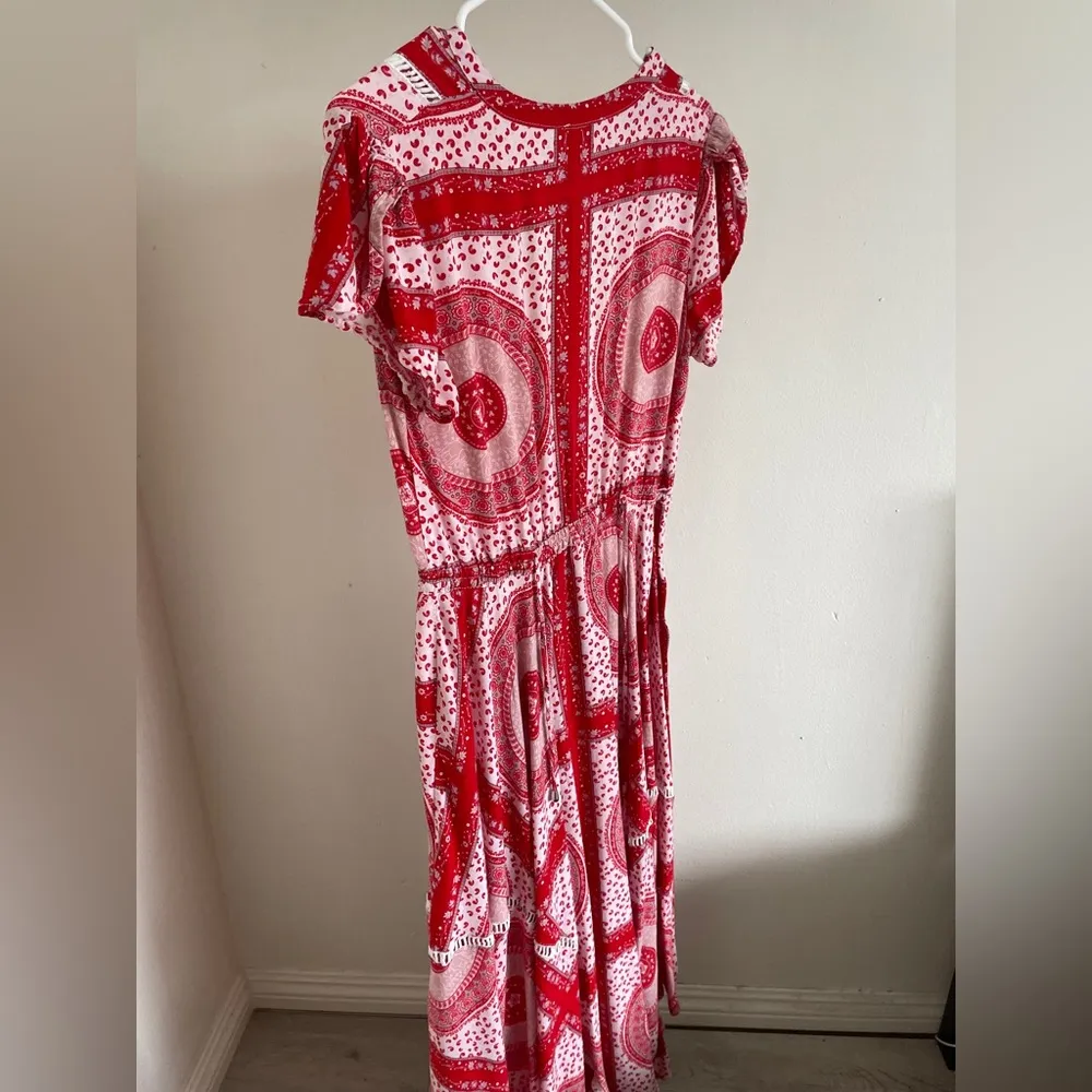 Salty Crush x Jaase Paisley Maxi Dress Red/White (Small) - Image 4
