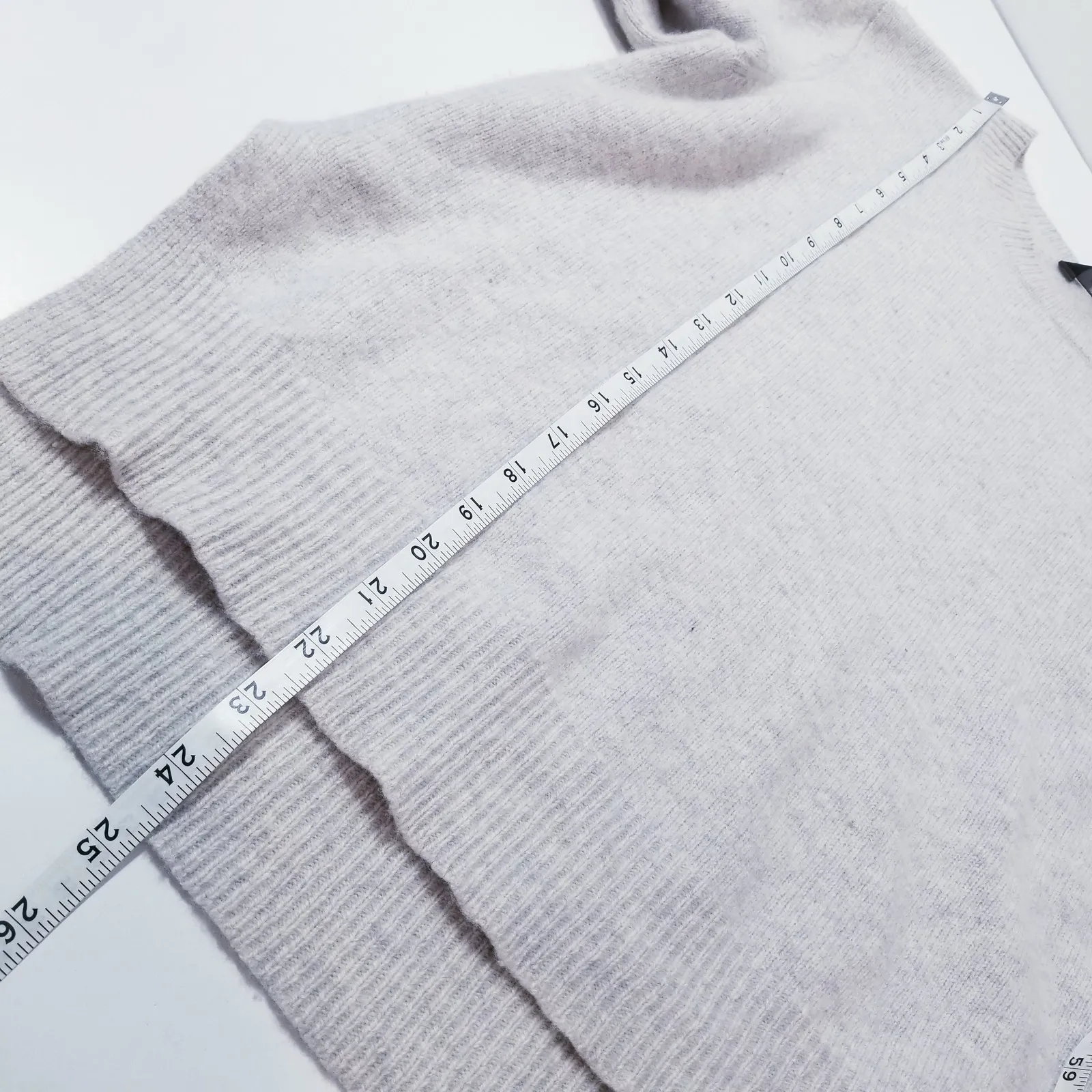 BCBGMaxAzria Gray Wool Blend Pullover Sweater Cold Shoulder Tie Sleeve - Image 6