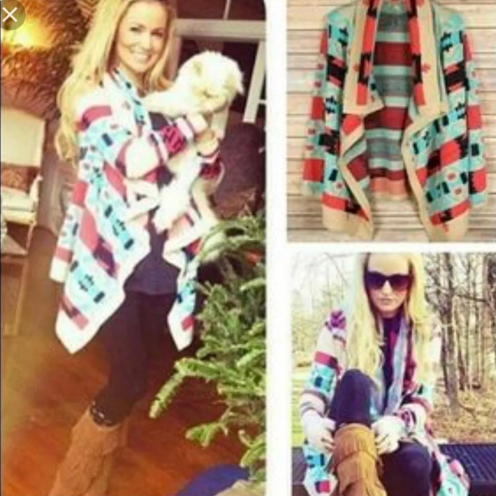 Kate Collection Aztec Cardigan Medium - Image 4