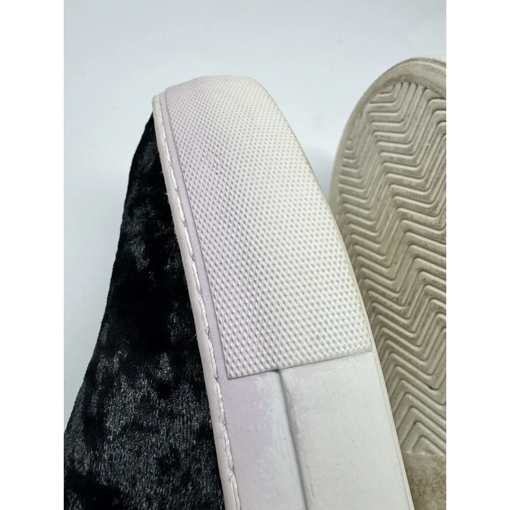 J/Slides Black Crushed Velvet Slip On Casual Sneakers Women’s Size 7.5 - Image 9