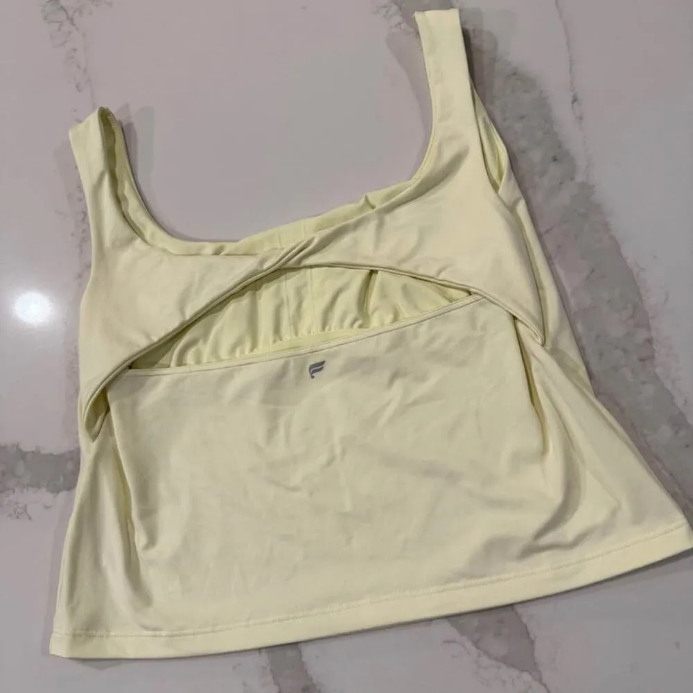 Fabletics Oasis Twist Built In Bra Tank Women's 1X Light Pear Workout Athleisure - Image 3