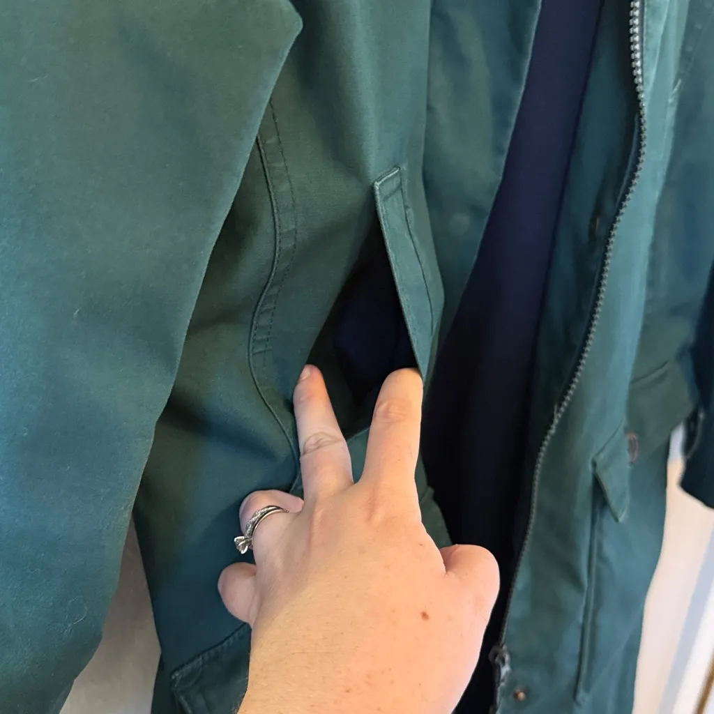 Boden Dark Teal Green Hooded Jacket Medium 8 Petite UK 12P Size 8P - Image 3