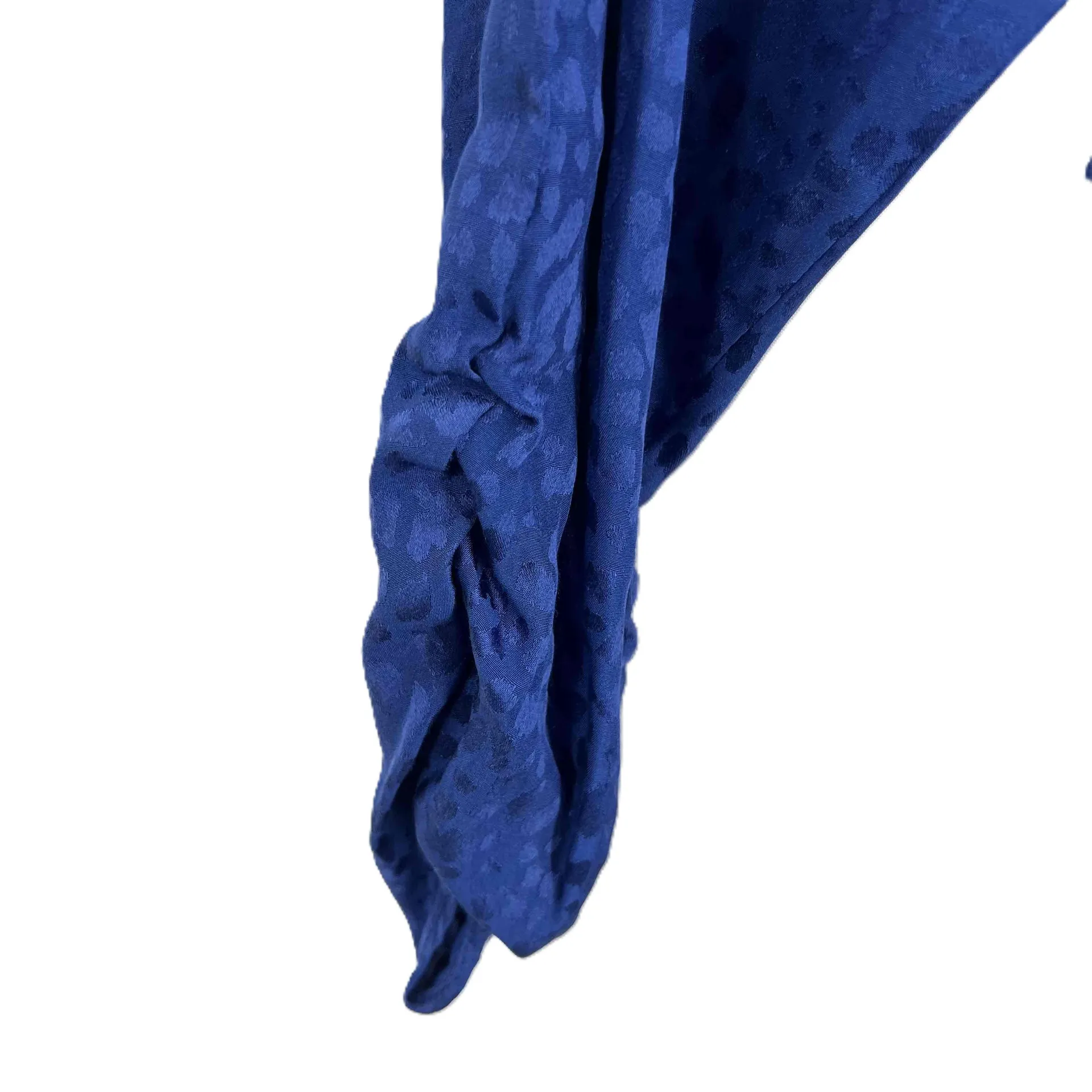 PARKER Ultramarine Blue Satin Jacquard Wrap Dress Long Sleeve V‎ Neck Size 2 New - Image 8