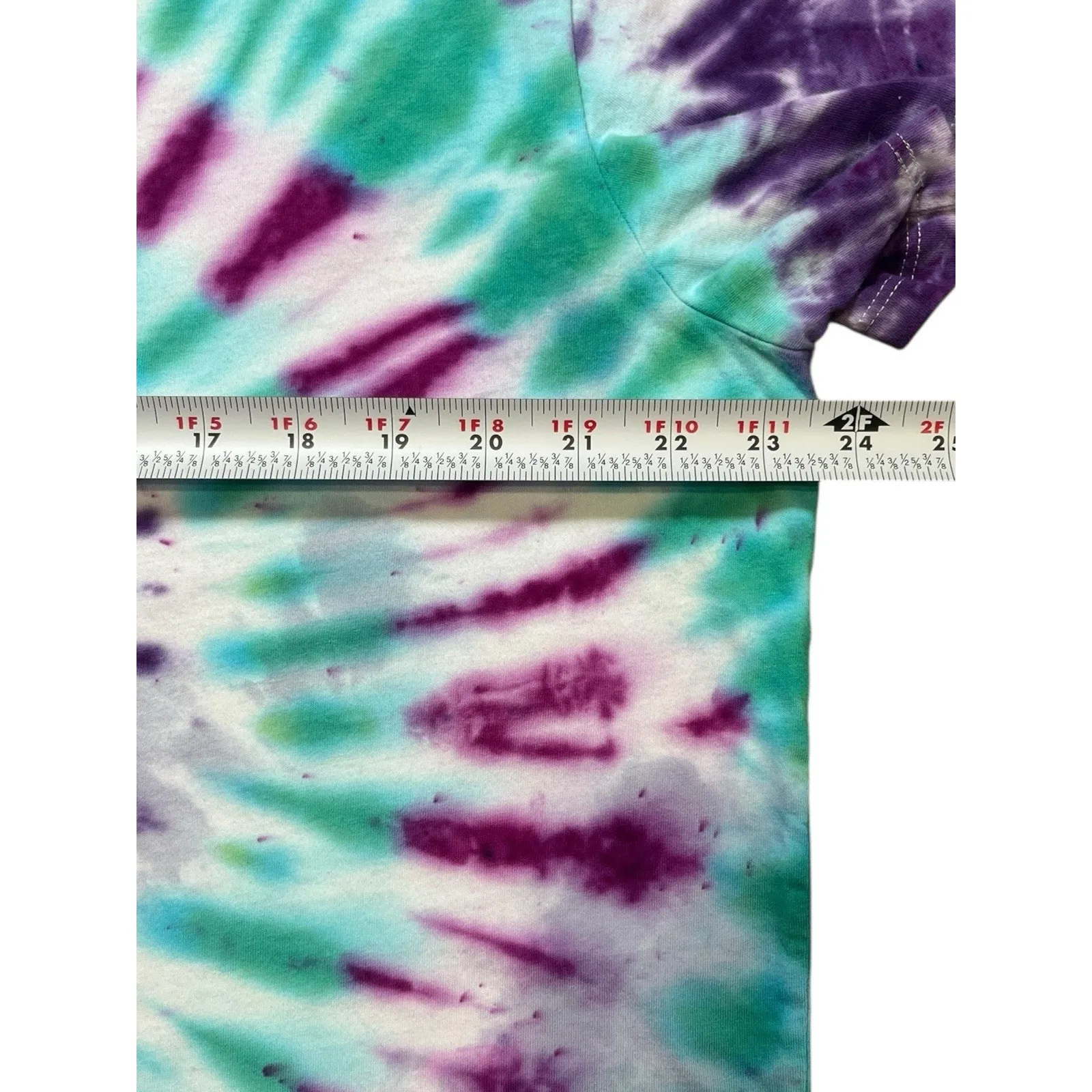 Free Assembly Custom Tie Dye Cropped Purple Blue TShirt Size XL Hippie Retro 60s Red - Image 5