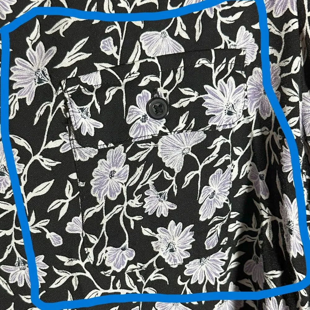 Croft & Barrow Black w/Periwinkle Floral - Image 3
