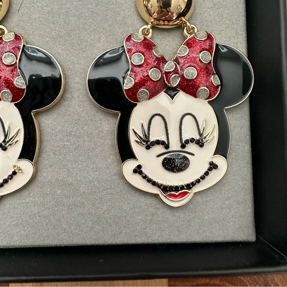 Disney BAUBLEBAR Minnie Mouse Large Black & Red Earrings New - Image 3