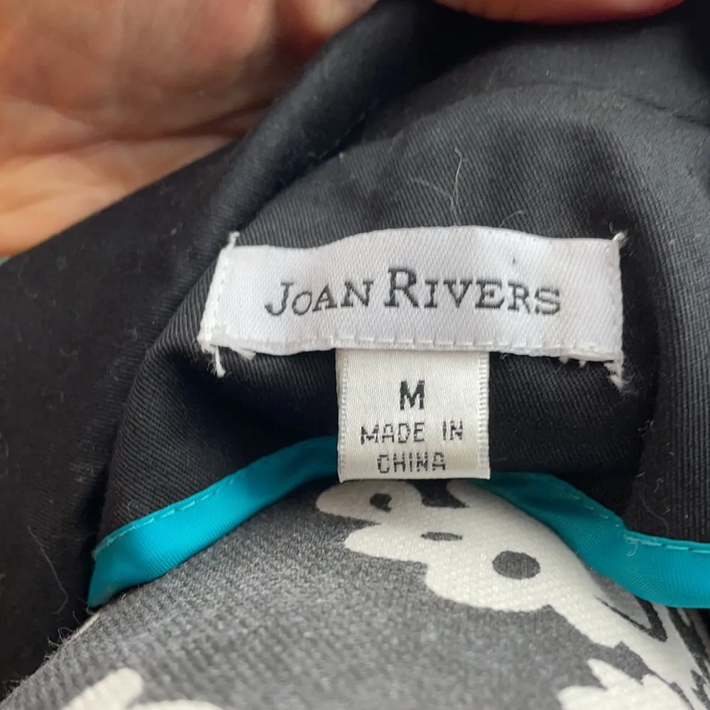 JOAN RIVERS Black & Aqua Blazer Jacket Size Medium - Image 7