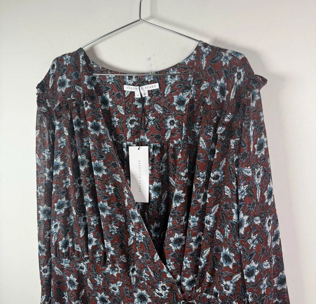 Veronica Beard Anjali Silk Floral Dress - Image 4