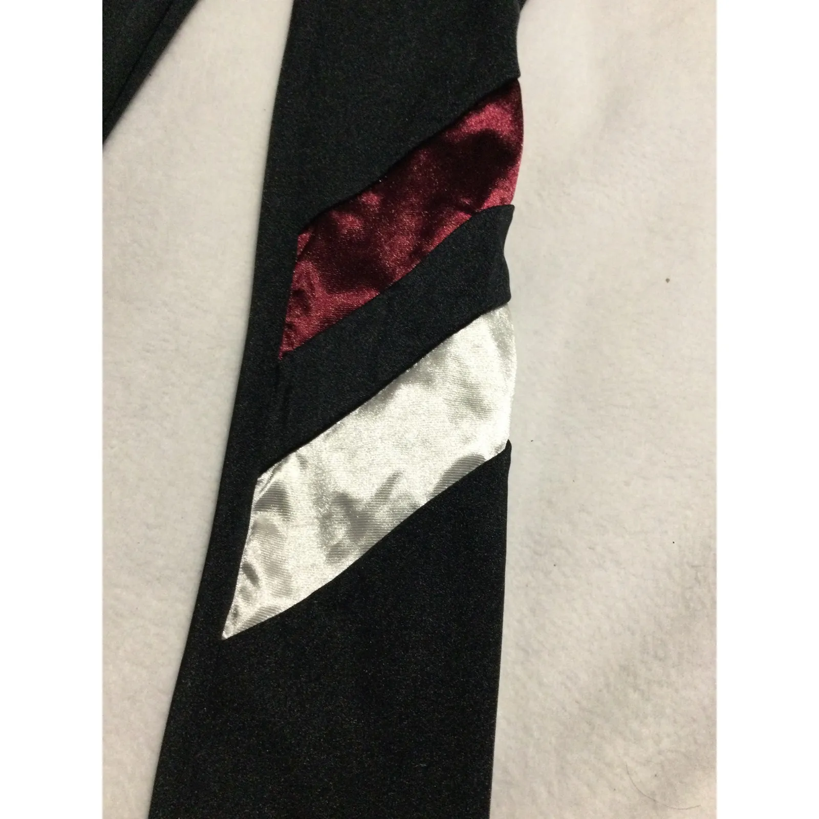 Weissman LC Black Gymnastics Dance Leotard Unitard Velvet Stripe Accents Size undefined - Image 2