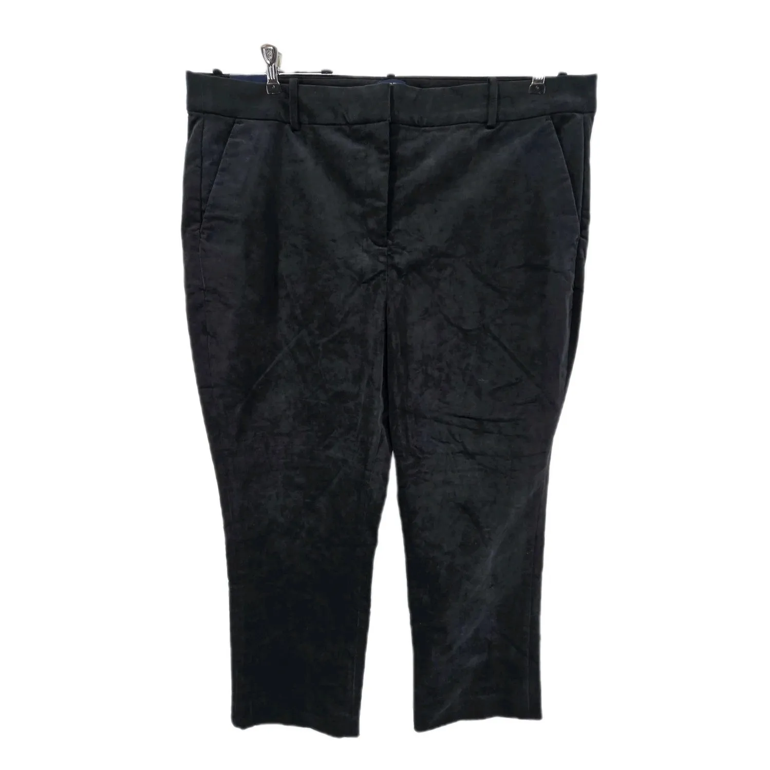 J. Crew Kallie Pant Womens‎ Size 18 Black Velvet Cropped Career Casual - Image 2