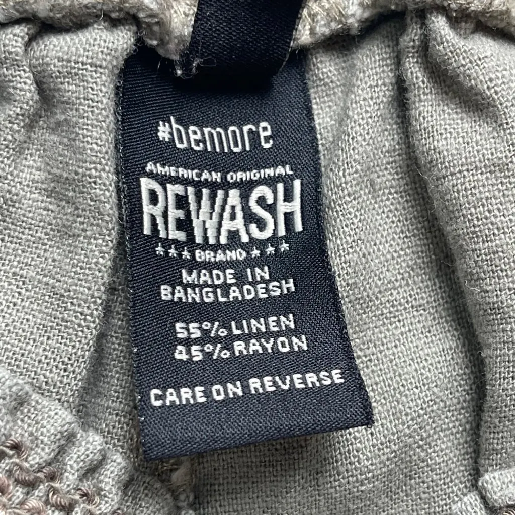 Rewash Brand Wide Leg Pants Women's‎ Size Large Ruched High Waist Linen Rayon - Image 6