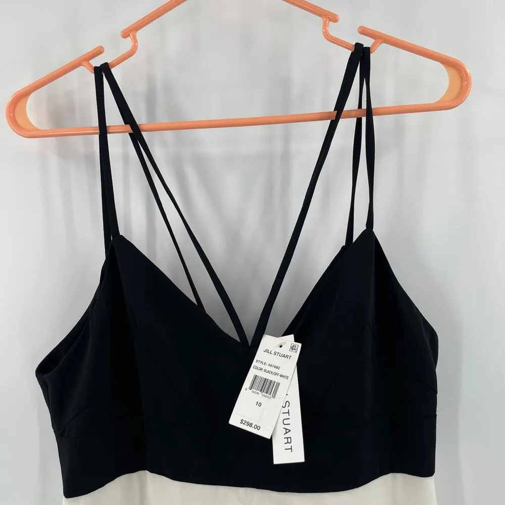 JILL STUART Maxi Dress Size 10 Black White Designer Luxury Gown Wedding Evening - Image 6