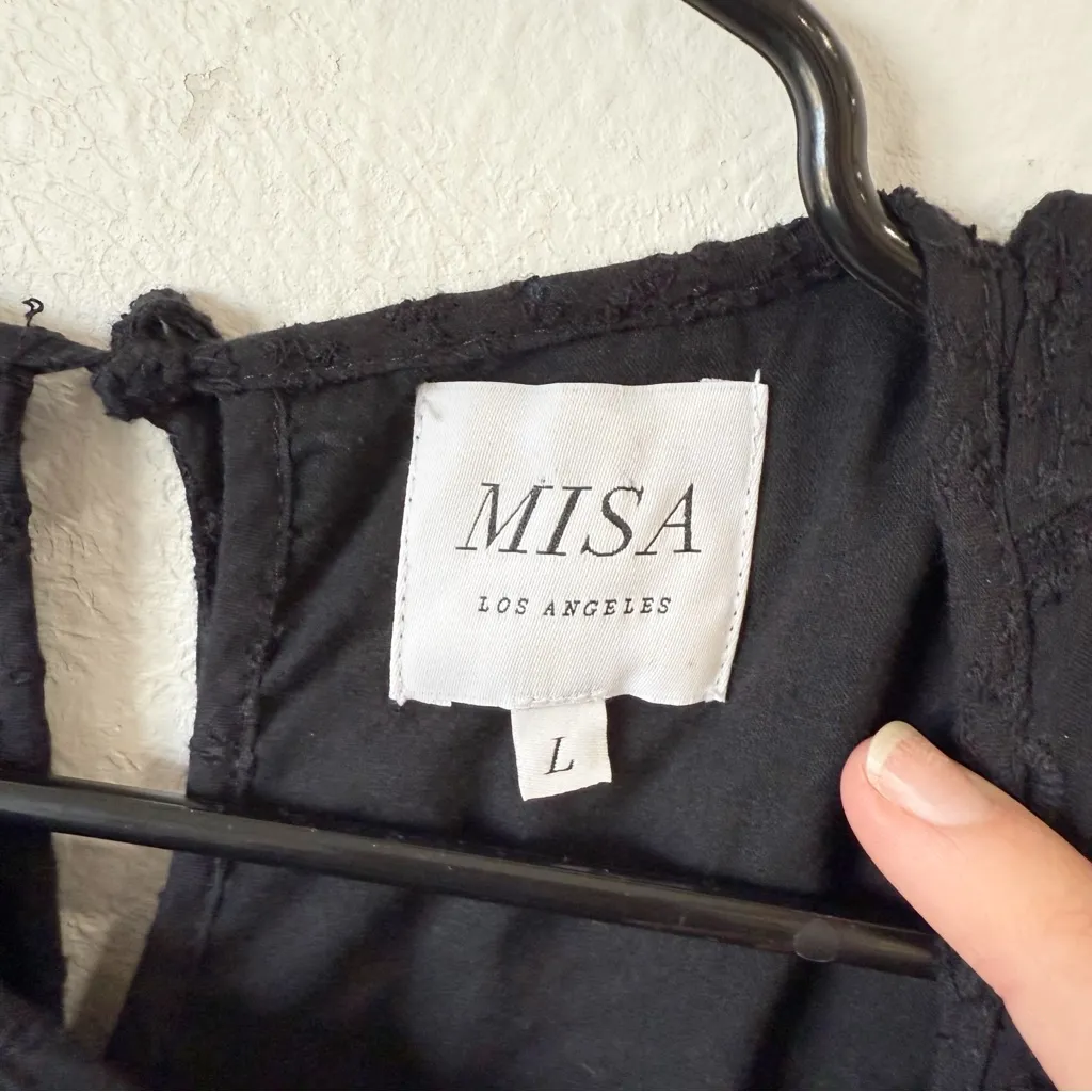 Misa Doutzen Eyelet Mini Ruffle Dress Sz L - Image 4