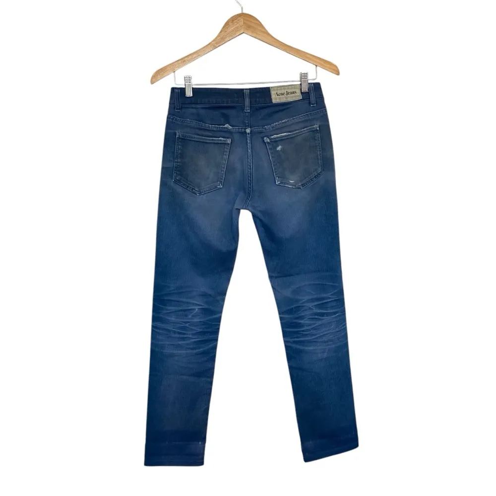 Acne Low Rise Boot Cut Jeans Hex Used Twill Blue - Image 4