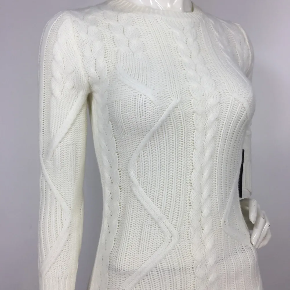 UNIF Alleger Sweater Dress Cable Knit Ruffle Hem - Image 7