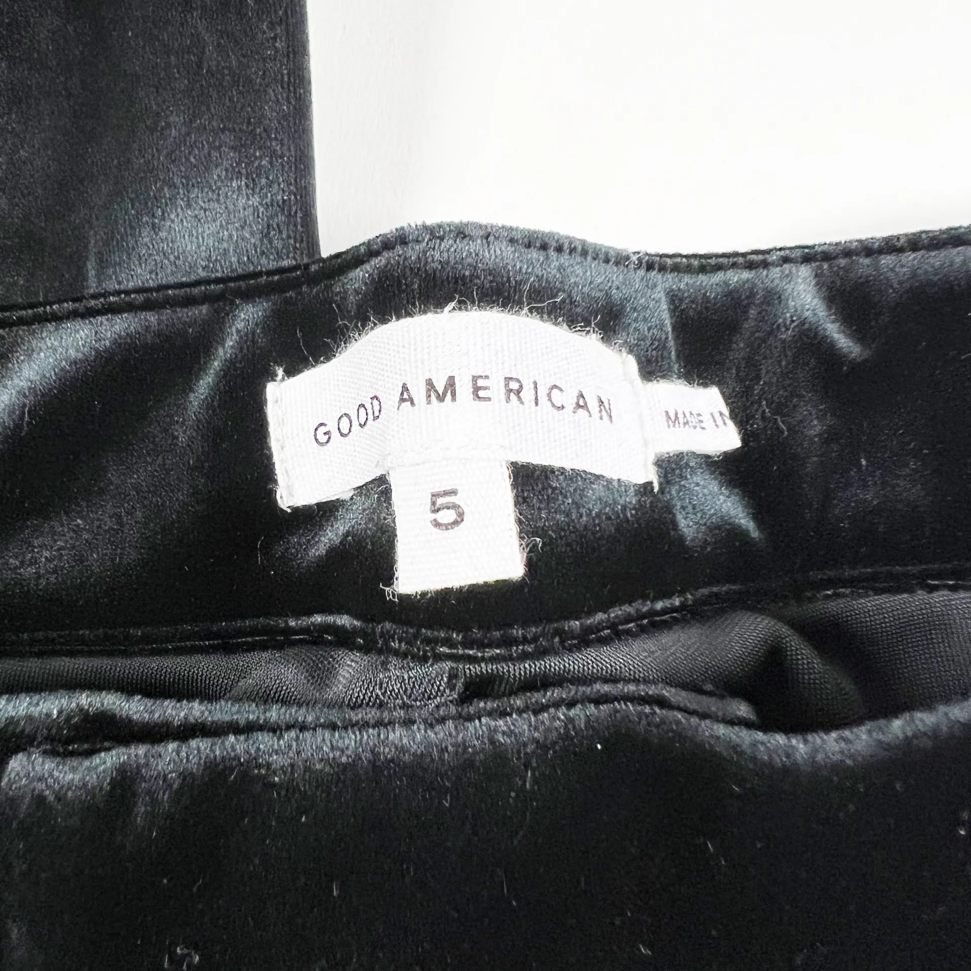 Good American NEW  GS0298 Flared Leg Solid Black Velvet Stretch Trouser Pants XL - Image 2