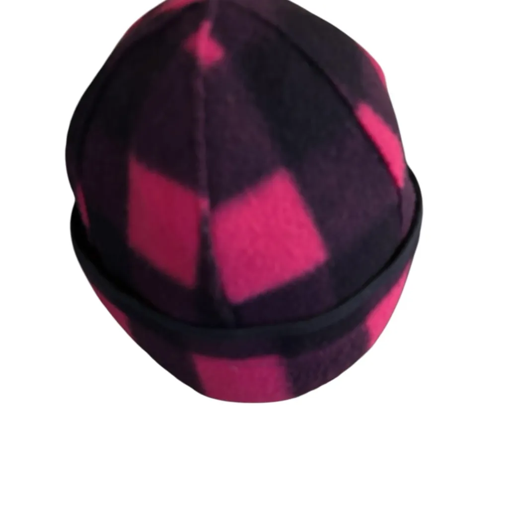 Wigwam Mills Pink Black Buffalo Print Fleece Trapper Hat Winter Cozy Sz M - Image 6