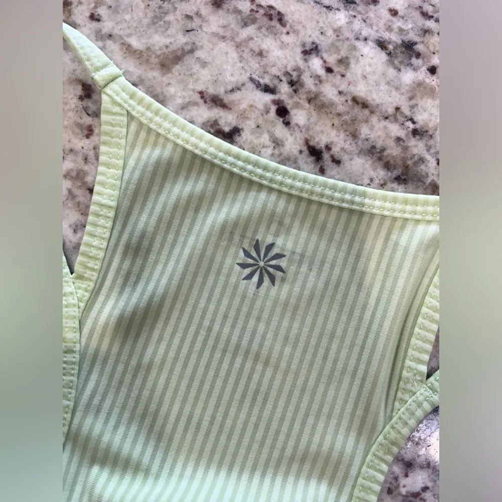 Athleta Neon Yellow Striped Tank Top - Image 5