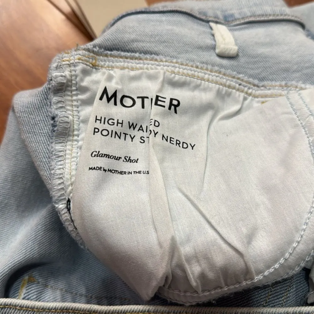 NWT MOTHER Women's High Waisted Pointy Study Nerdy Scatch Jeans size 30 White - Image 11