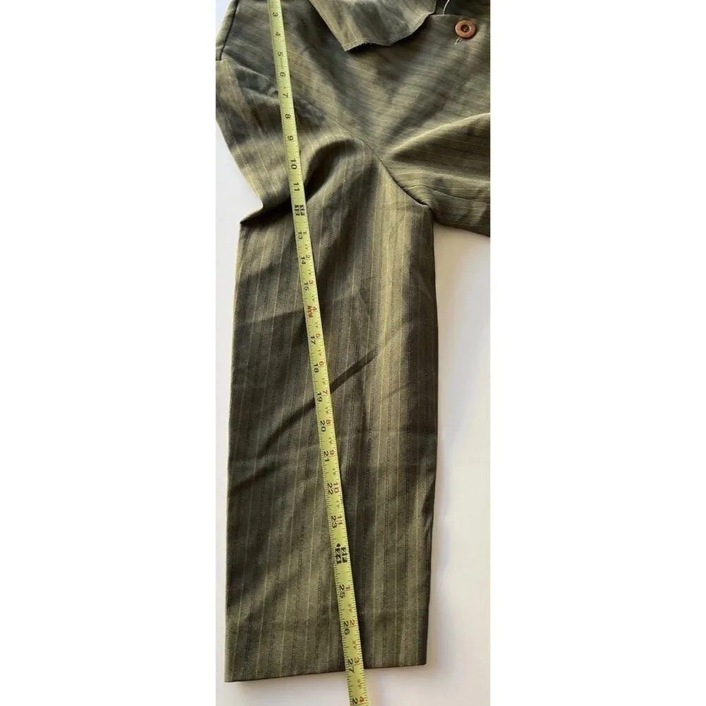 Vintage Sweet Suit Women’s Sz 12 Dress Jacket Tan Brown City Brown Button Green - Image 5