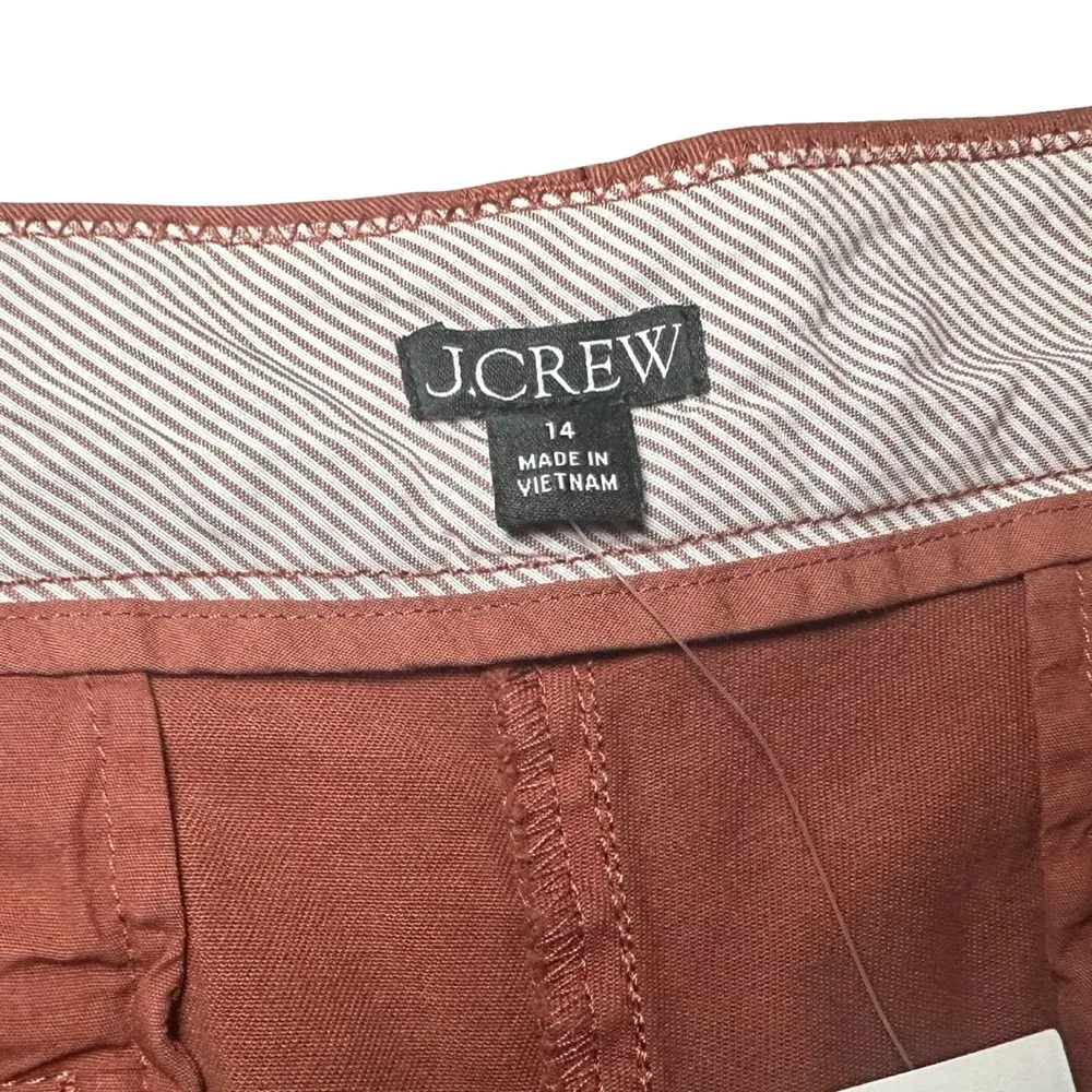 J Crew Flat Front Chino Shorts-Rust Orange Color-4" Inseam-Size 14-NWT - Image 7