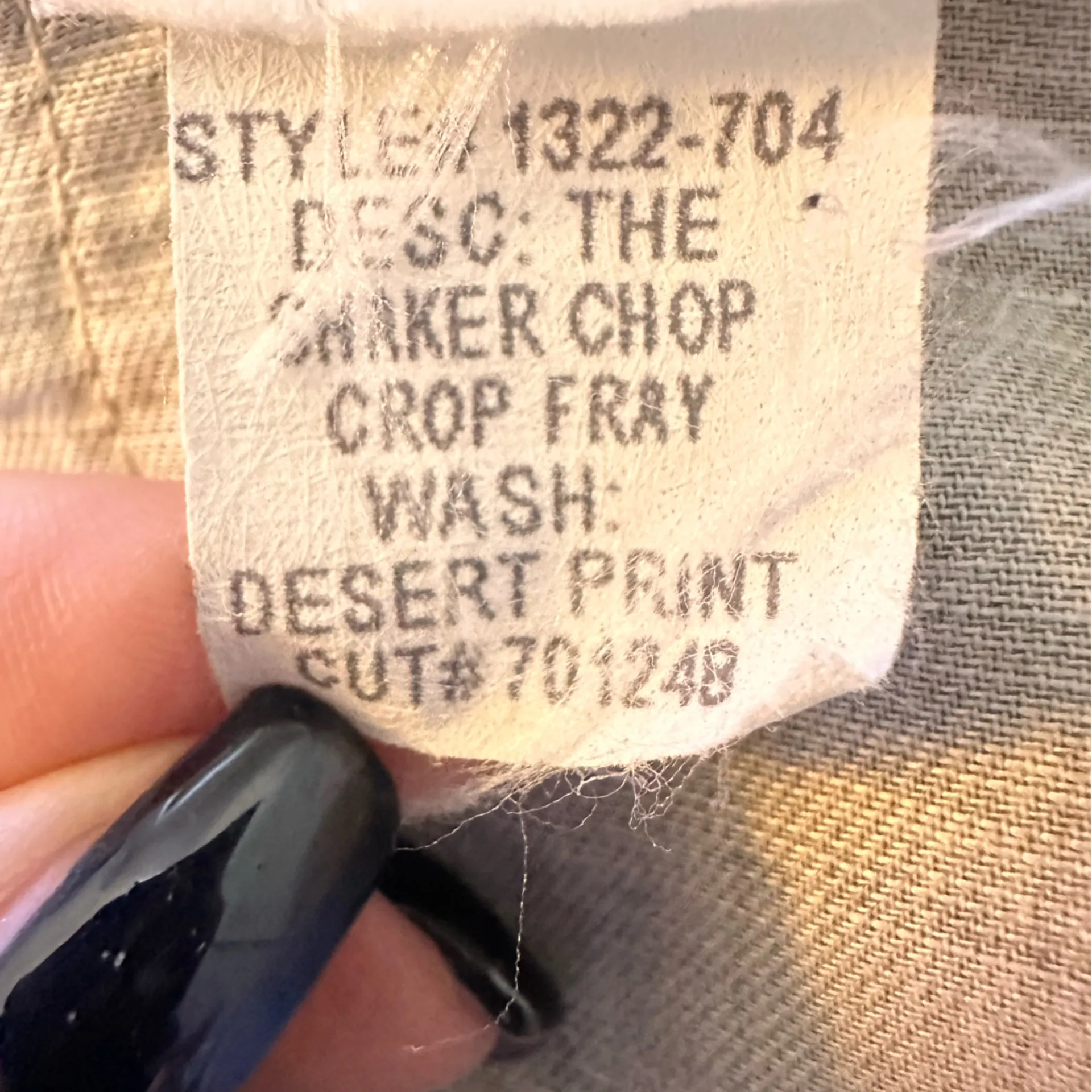 MOTHER Womens The Shaker Crop Fray Pants Size 32 Desert Print Camo Casual Green - Image 6