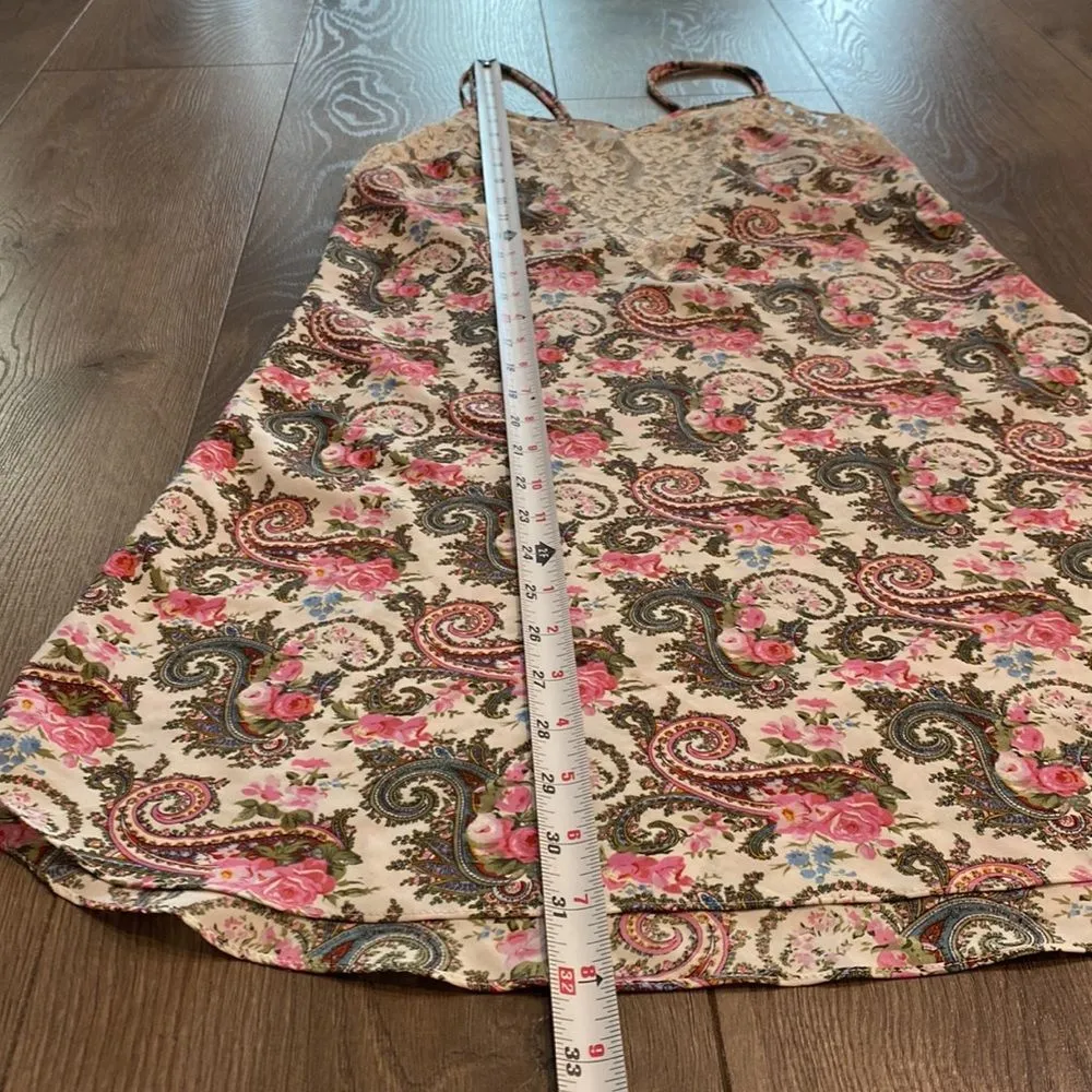 Vintage Victoria’s Secret Gold Label Floral‎ Paisley Print Slip Size Small - Image 8