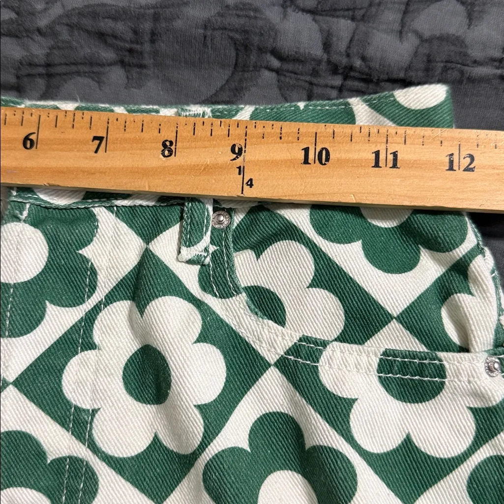 Pacsun NWOT Green & White size 24 Daisy High Waisted Straight Leg Jeans - Image 8