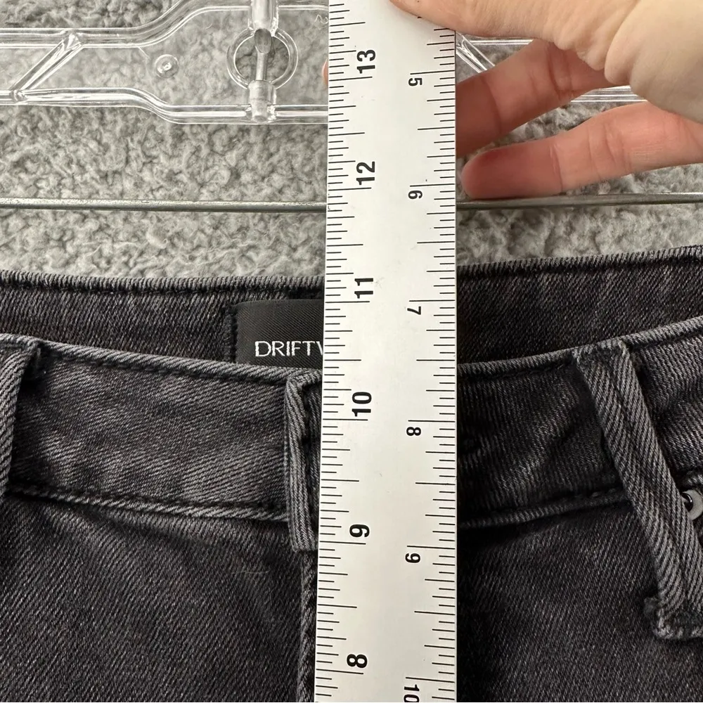 Driftwood Colette Straight Leg Crop Jeans Black Embroidered Boho Women's 30 x 25 - Image 11