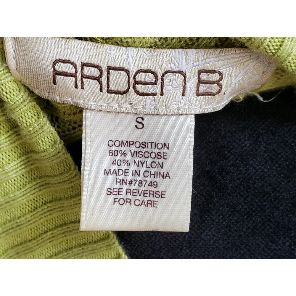 Arden B. Sweater Women's Size Small Green Striped Long Sleeve Mock Neck Pullover - Image 3