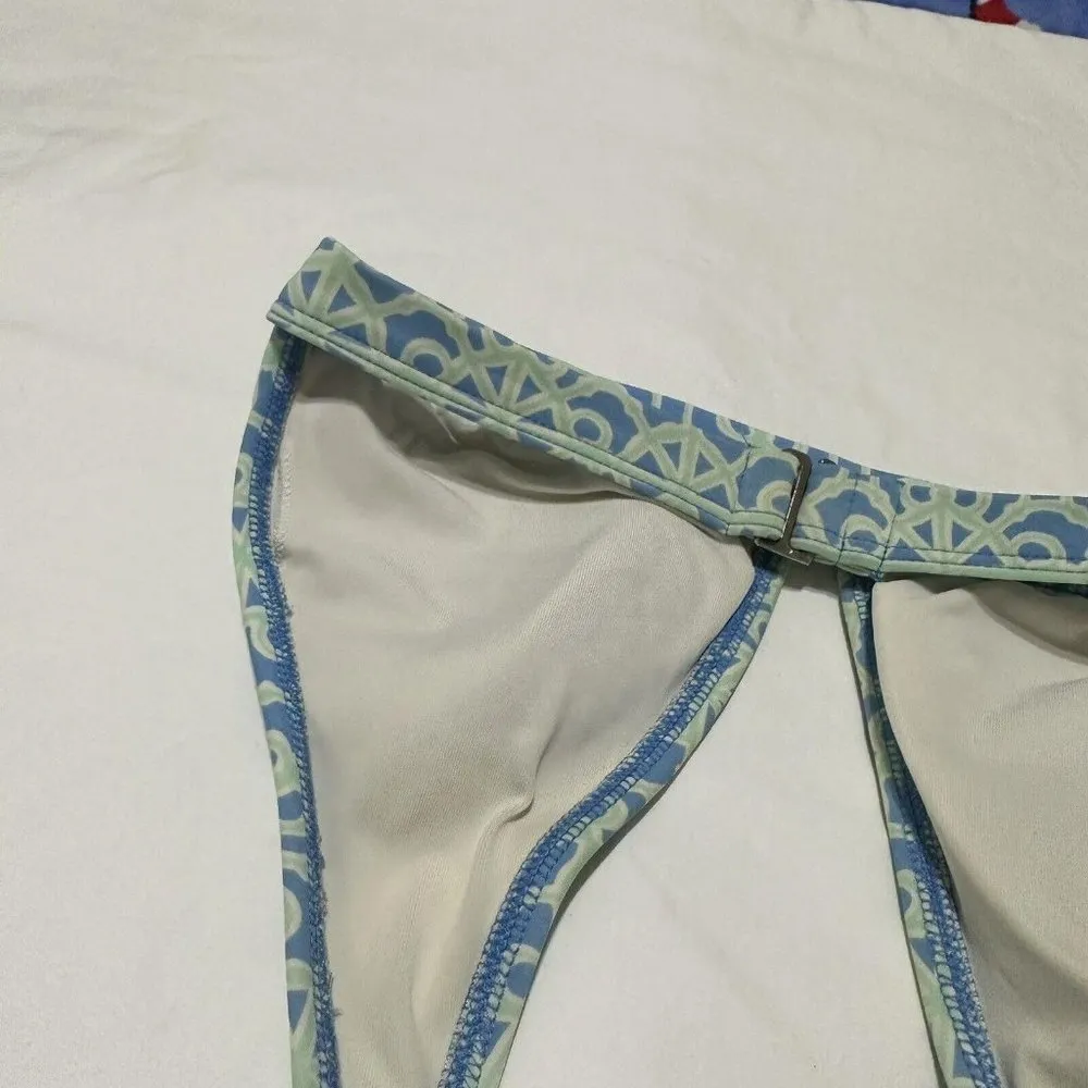 Vineyard Vines Swimwear Bikini Top Size XS Extra Small Blue Patterned - Image 4