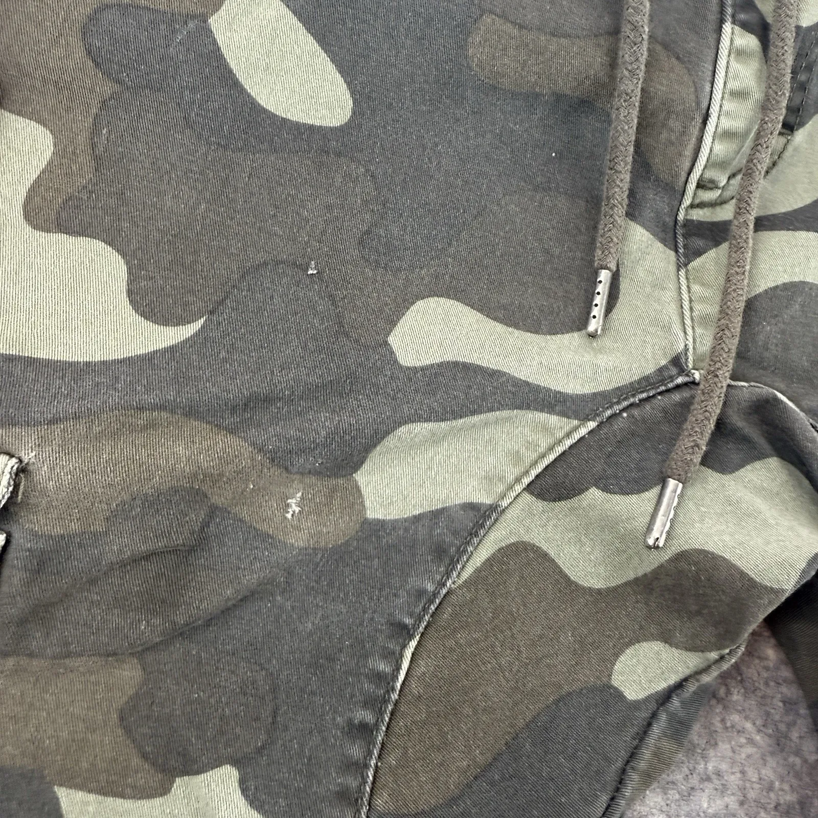 American Rag‎ Women's M Jogger Canvas Pants Green Camo Drawstring Stretch - Image 5