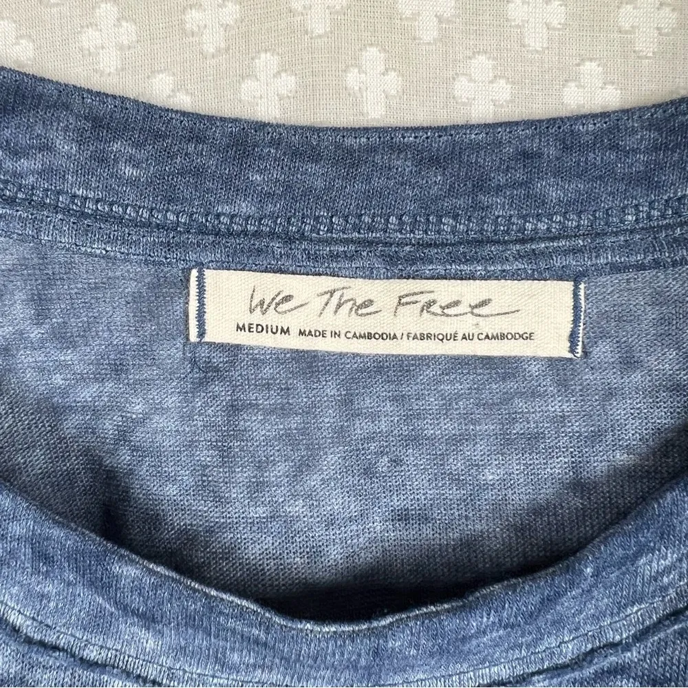 Free People We The Free Blue Burnout Chill Out Cold Shoulder Top - Image 3