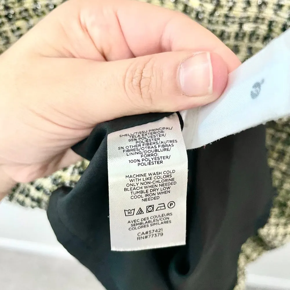 Ann Taylor Shimmer Tweed Pocket Shift Short Sleeve Dress Yellow Size 10 - Image 5