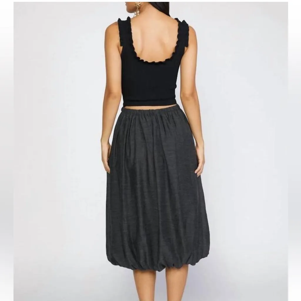 CURRENT AIR Anthropologie Ribbed Sleeveless Tank Midi Dress Black Size M - Image 2
