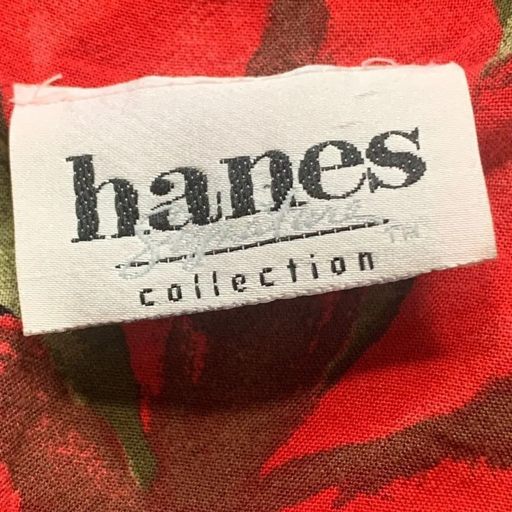 Vintage 90s Maxi Dress Black Red Dark Floral Detail Sleeveless Scoopneck Large - Image 8