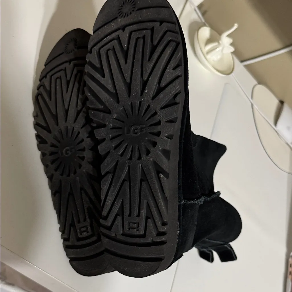 UGG Black Suede Ankle Boots Size 7 - Image 8