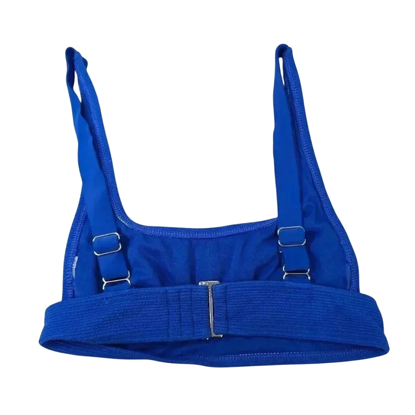 Berlook Blue Textured Bikini Top Active Swimwear Barbiecore 90s Swimsuit‎ Y2K XS - Image 2