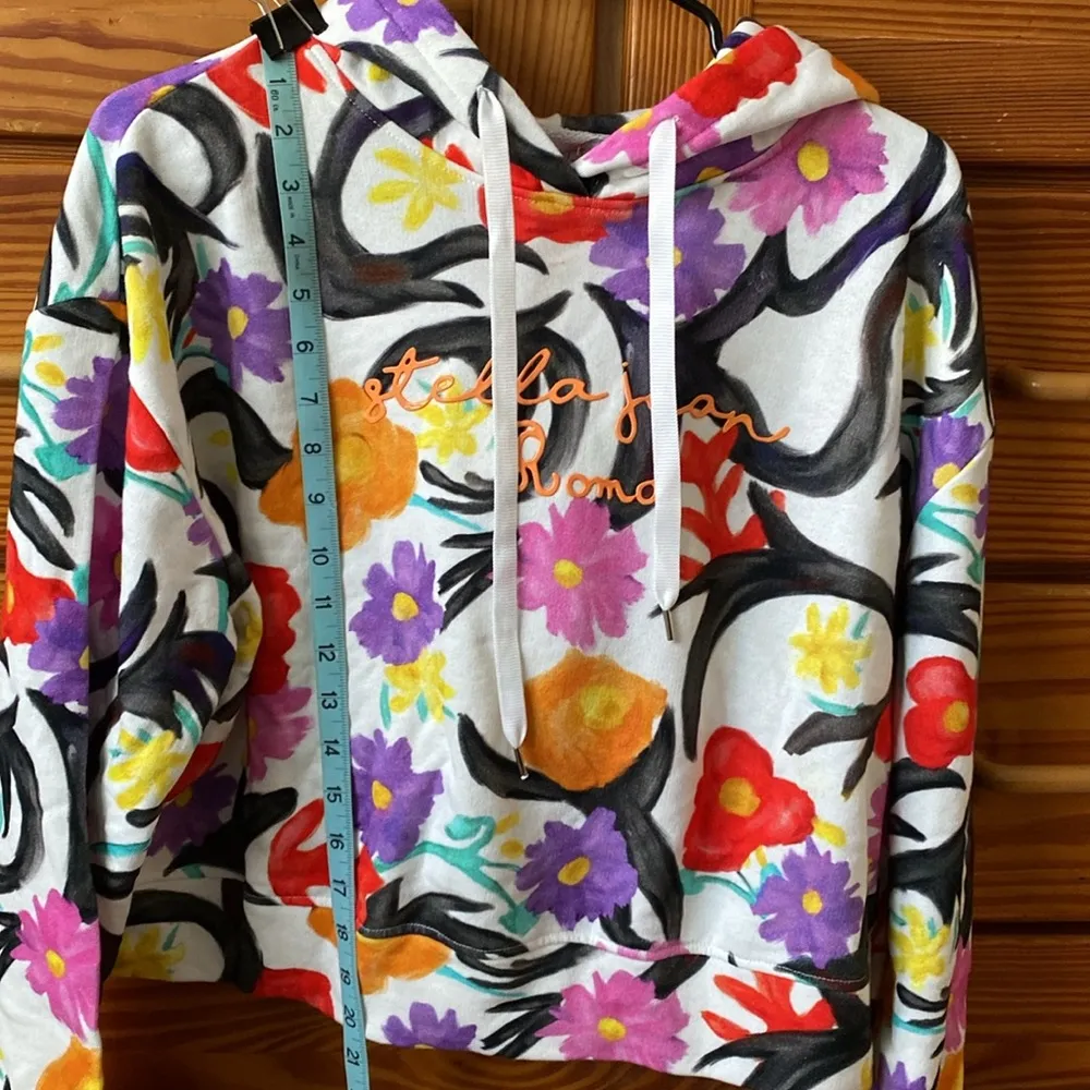 Stella Jean Hoodie Floral Logo Hoodie Made in Italy 100% cotton NWT Saks 44 8 - Image 4