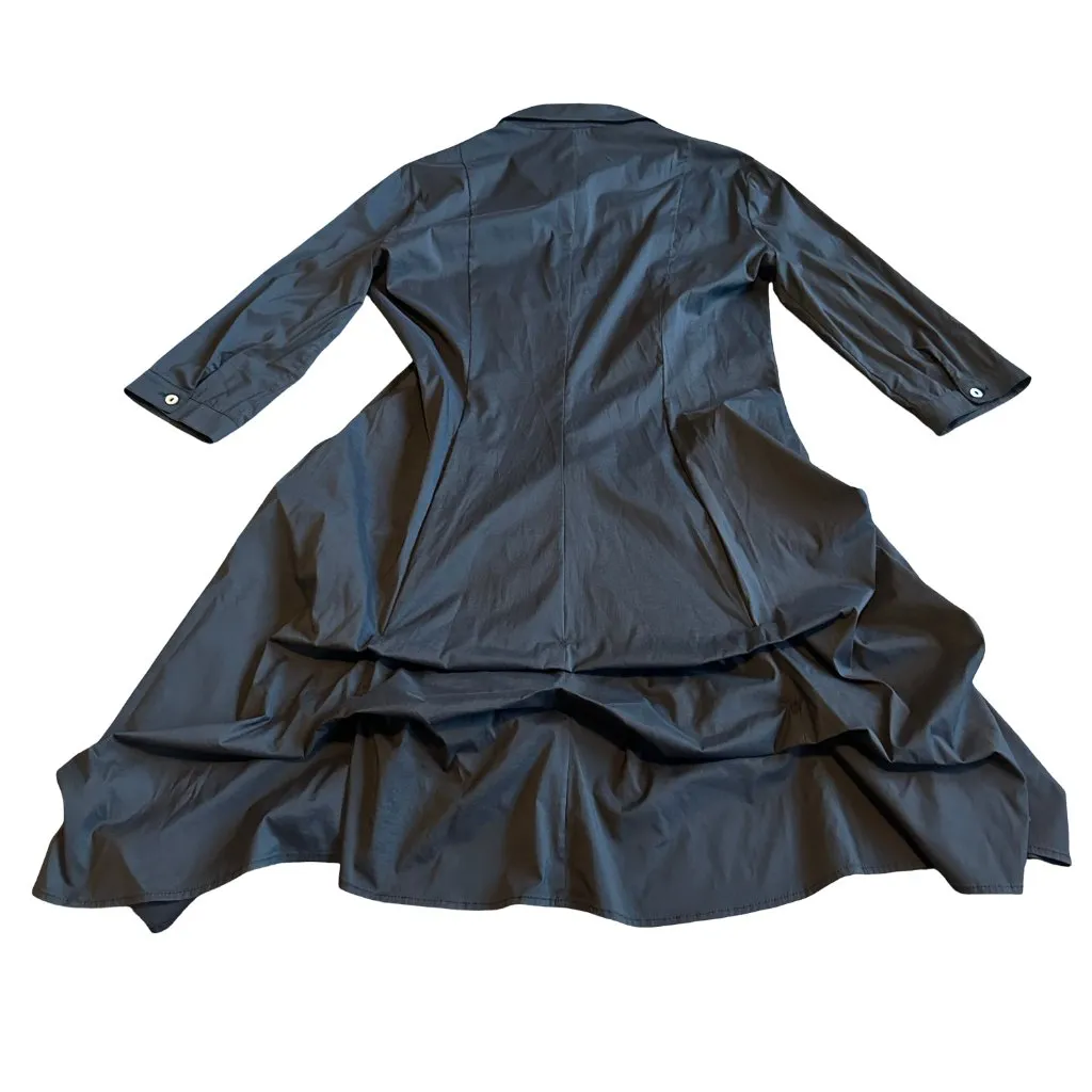 Joseph Ribkoff Black Button-Down Dress Gathered Stretch Classic Size 10 Women's - Image 6