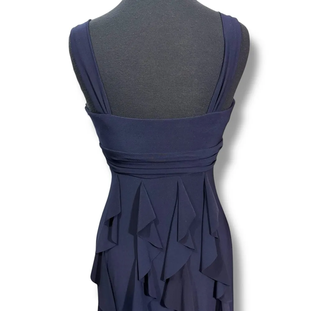 Vintage Betsy & Adam Navy Ruffle Dress - Image 6