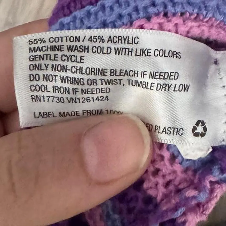 Striped Purple and Pink Wild Fable Halter Crochet Dress Knit - Image 6