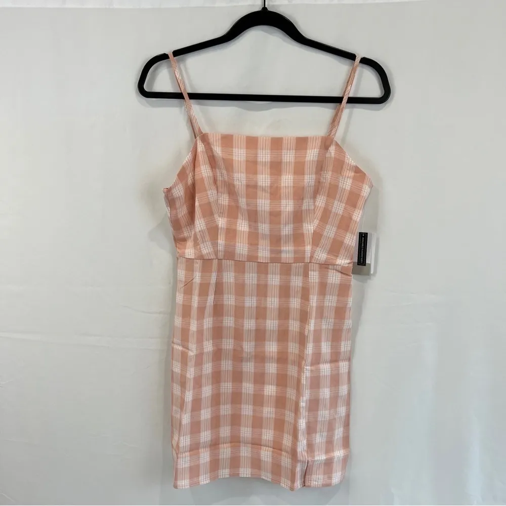 Nordstrom BP Mini‎ Dress in Coral White Gingham - Image 4