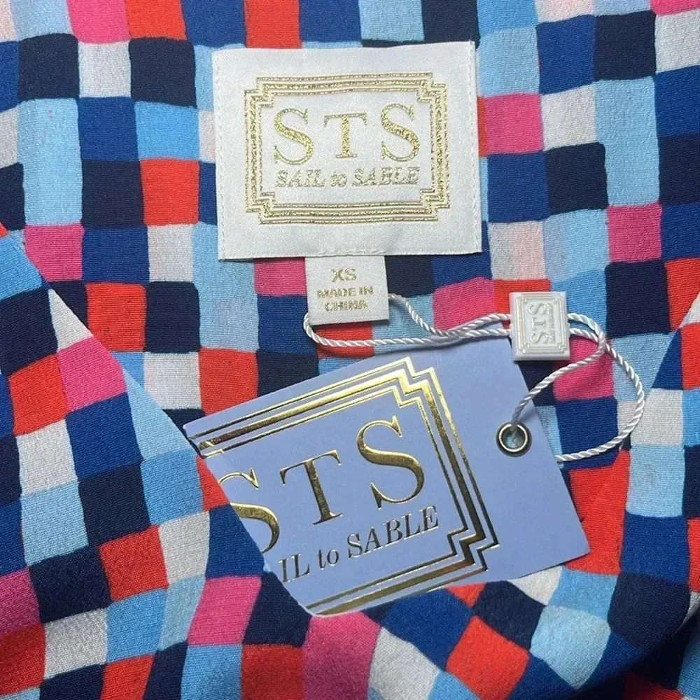 Sail to Sable XS Multicolor Geometric Blouse NWT - Image 5