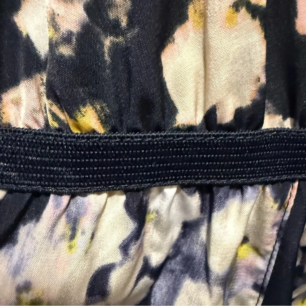 Simply Vera Vera Wang Navy and Pink Floral Babydoll Midi Dress, Size S - Image 7