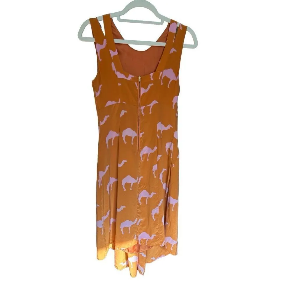 Anthropologie Rare "Dromedary Dress" by Charlotte Taylor Orange pink camel novel - Image 3