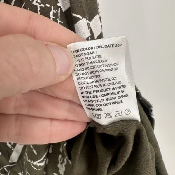 Matti Mamane Dress‎ Green Squiggle Print Lagenlook Parachute Sundress Size Small - Image 9