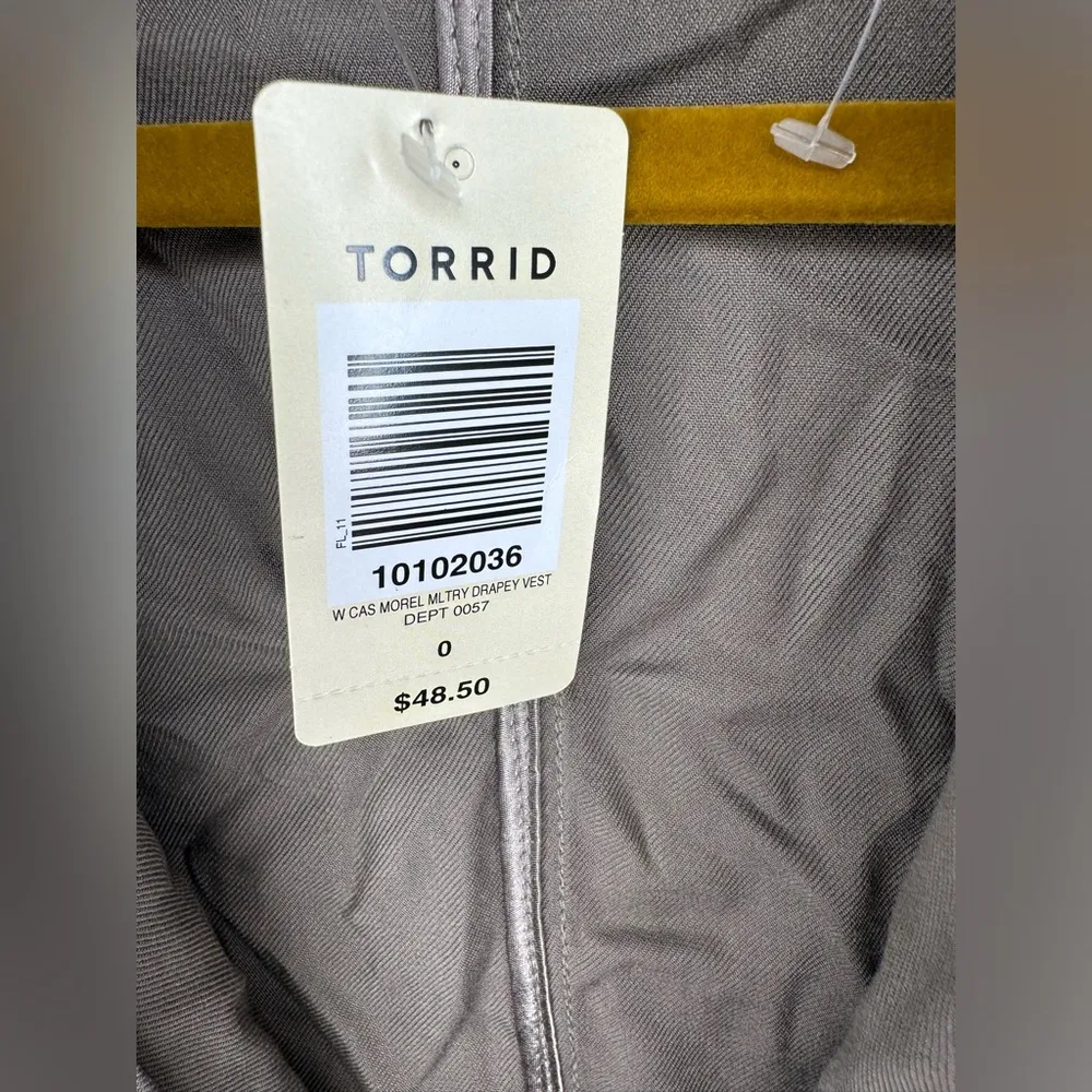 Torrid Military Vest Studded Mushroom Gray - Image 6